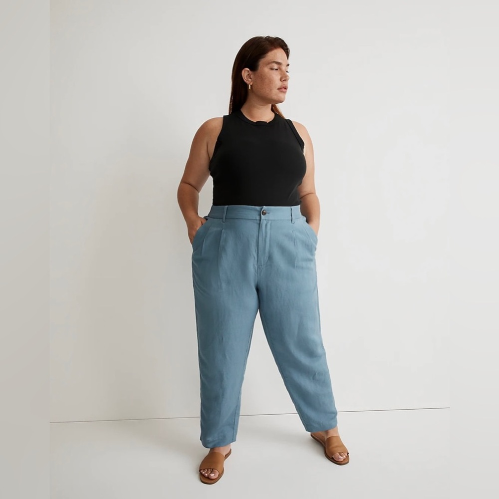 NWT Madewell The Plus Tailored Tapered Pant in Linen-Blend, size 16W, NL480